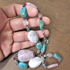 Genuine Stone Silver Necklace